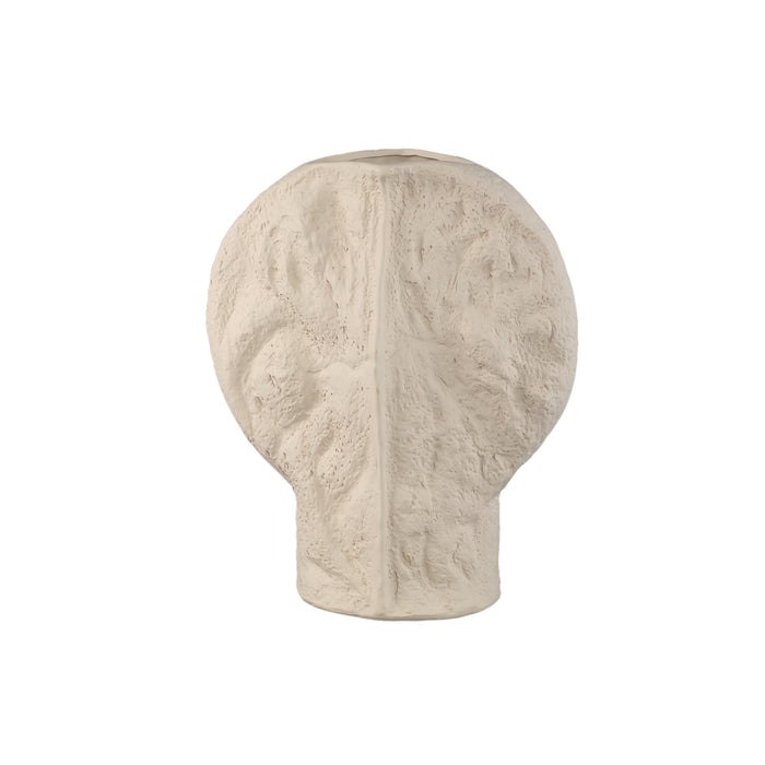 PTMD Linos Taupe Matt Ceramic Structure Round Vase L