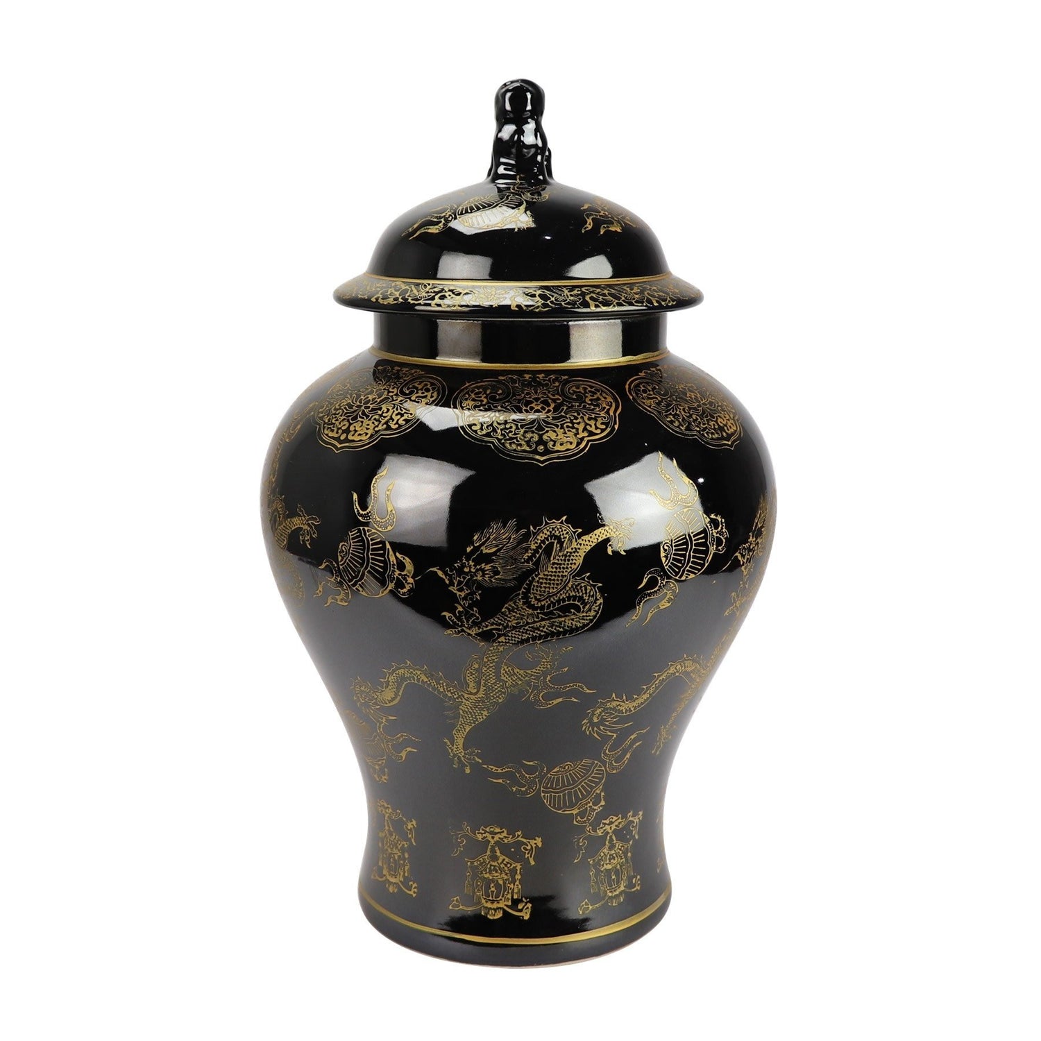 Fine Asianliving Chinese Gemberpot Porselein Zwart