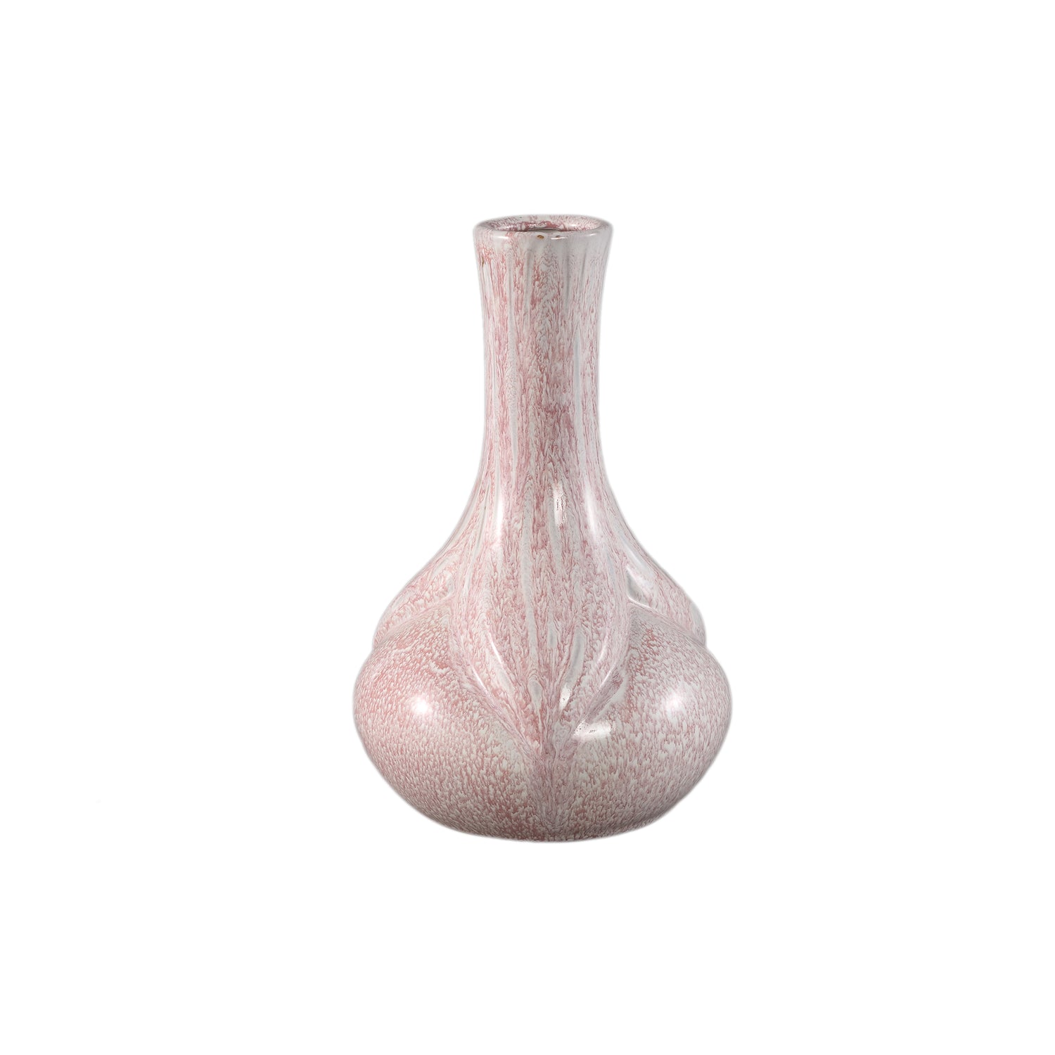 PTMD Hailey Pink Ceramic Round Vase Narrowed Top L