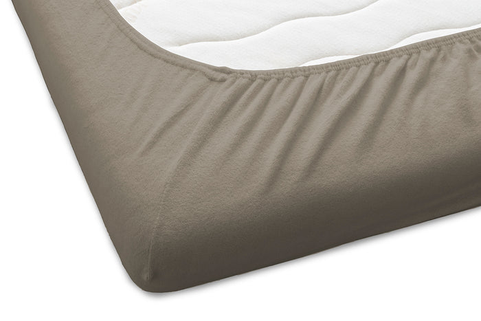 Dutch Dreams Hoeslaken Flanel Stretch 25cm Hoge Hoek Set van 2 - taupe