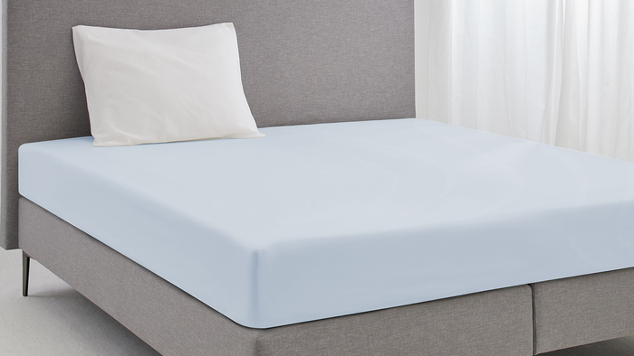 Eleganzzz Hoeslaken Katoen Perkal 35cm Hoekhoogte - licht blauw