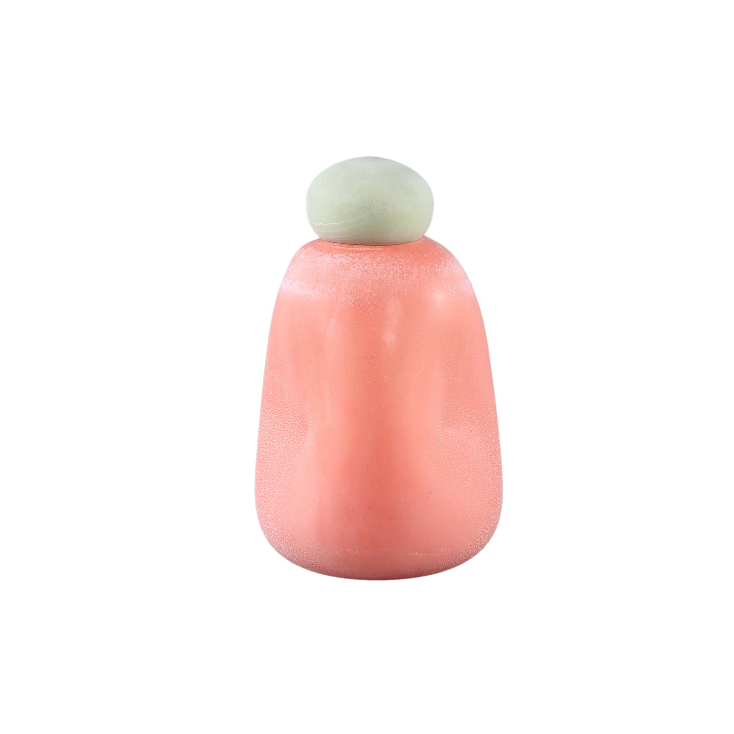 PTMD Karlie Orange Matte Glass Bulb Vase Green Top
