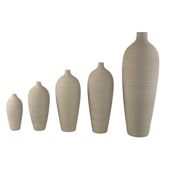 PTMD Cavinn Beige Matt Ceramic Bottle Vase M