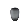 PTMD Nadah Grey Round Ribbed Glass Vase High S