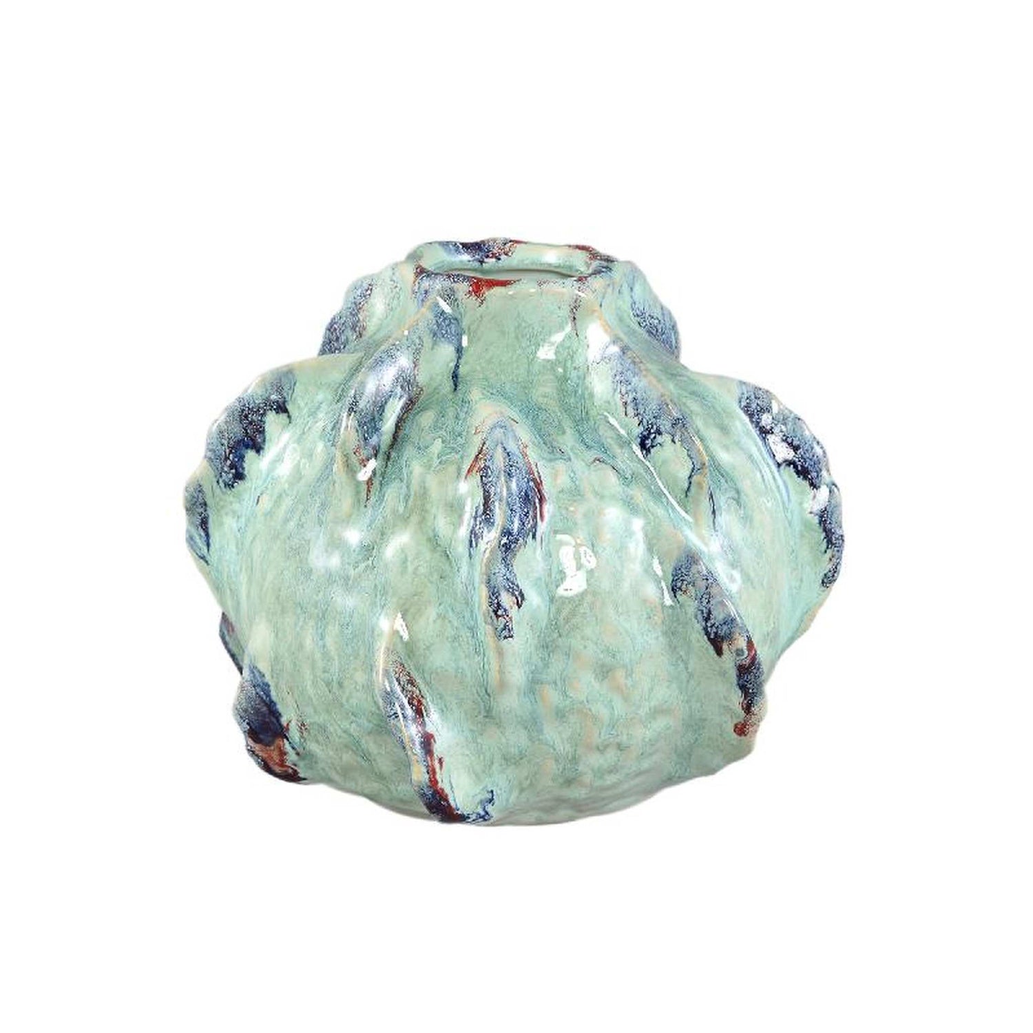 PTMD Vaas Amarrah - 21x21x18 cm - Keramiek - Petrol