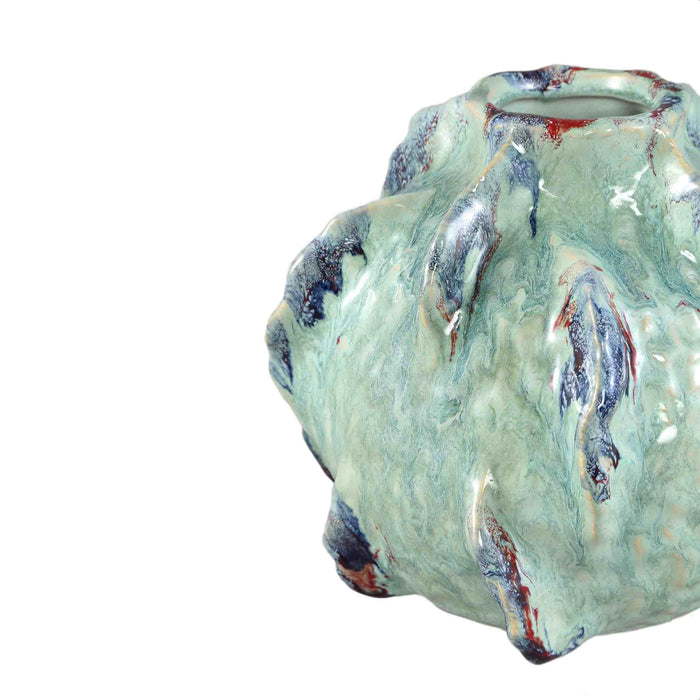 PTMD Vaas Amarrah - 21x21x18 cm - Keramiek - Petrol