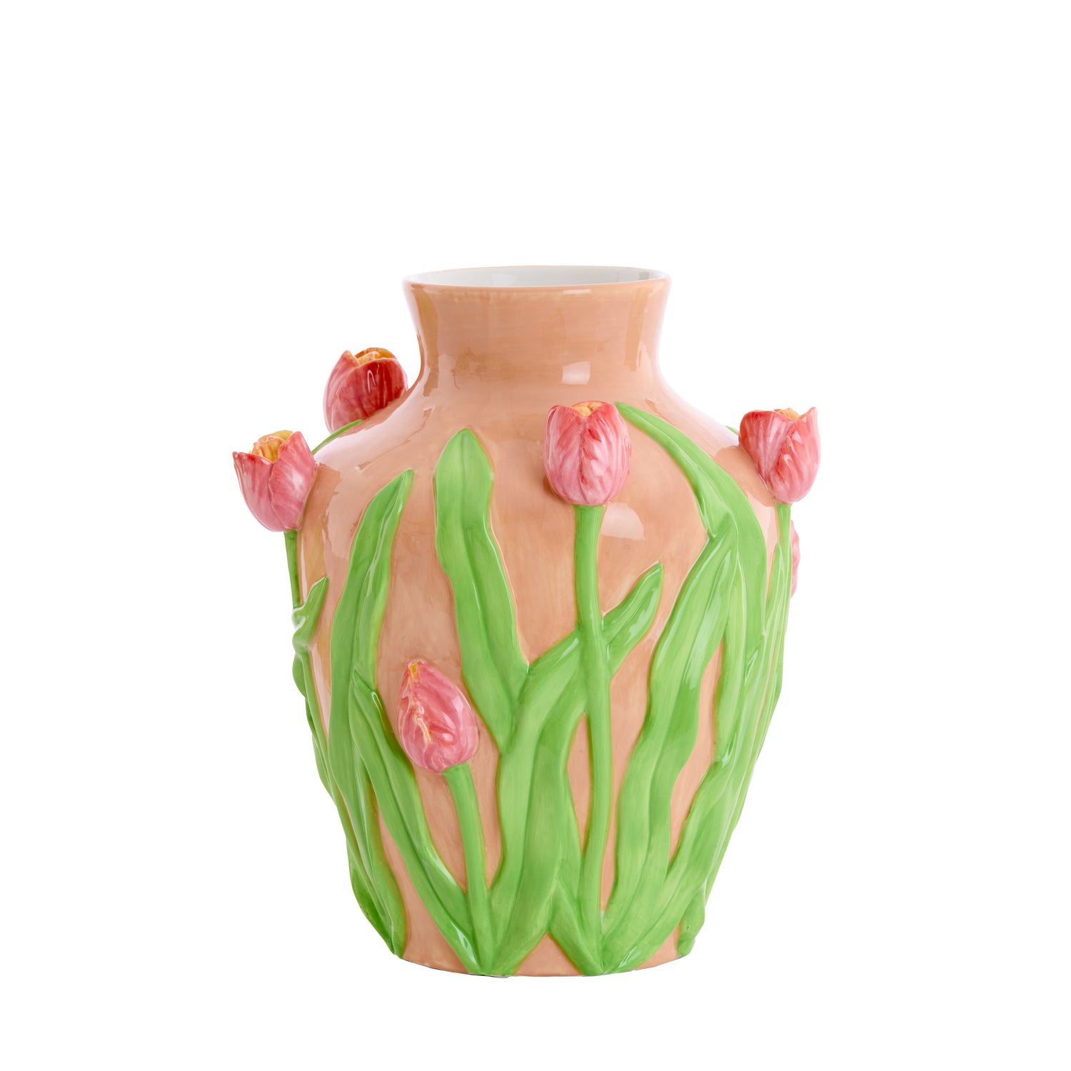 Light&living Vaas deco Ø26x31 cm TULIP keramiek licht roze-groen