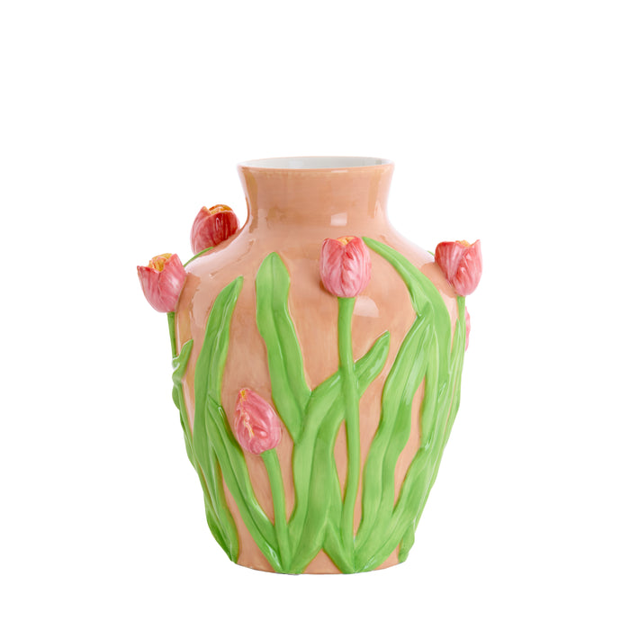 Light&living Vaas deco Ø26x31 cm TULIP keramiek licht roze-groen