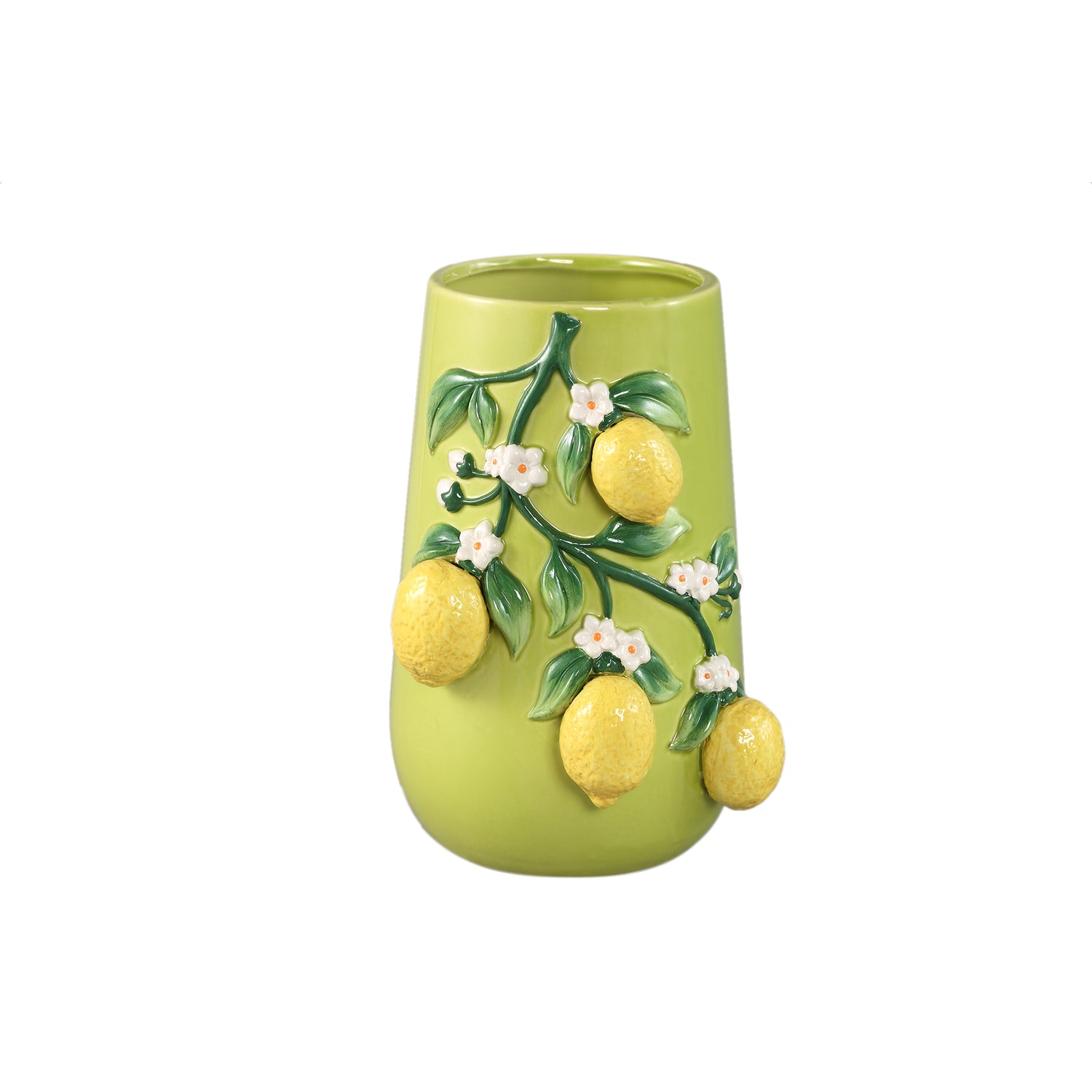 PTMD Stacy Green Ceramic Vase With Lemons On Twig L