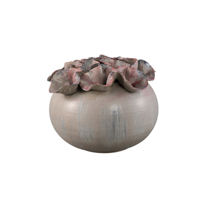 PTMD Jullia Lilac Ceramic Vase Flower Shaped Holes L