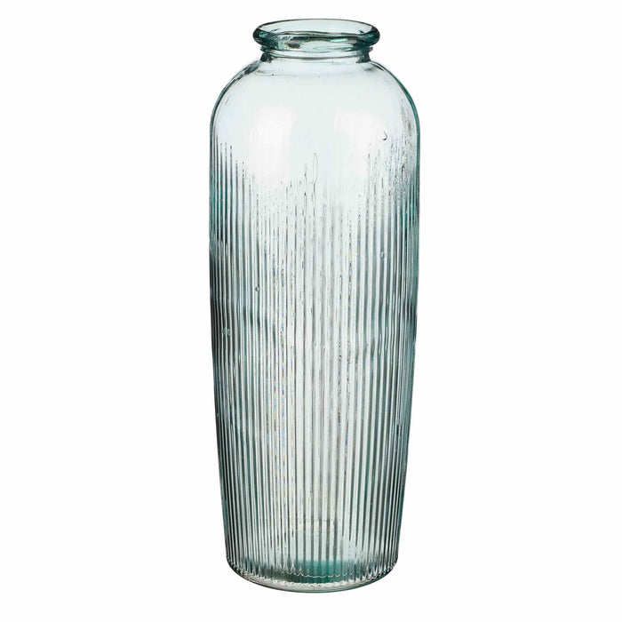 Mica Decorations Vaas Esmeralda - 30x30x70 cm - Gerecycled glas - Transparant