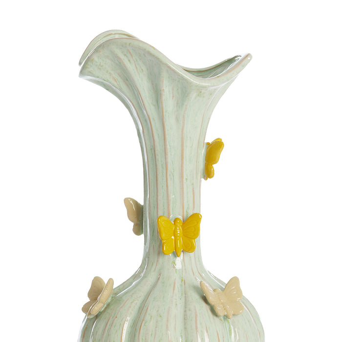 Light & Living - Vaas BUTTERFLY - Ø23x44cm - Groen