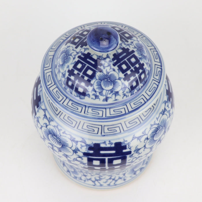 Fine Asianliving Chinese Gemberpot Blauw Wit Dubbele
