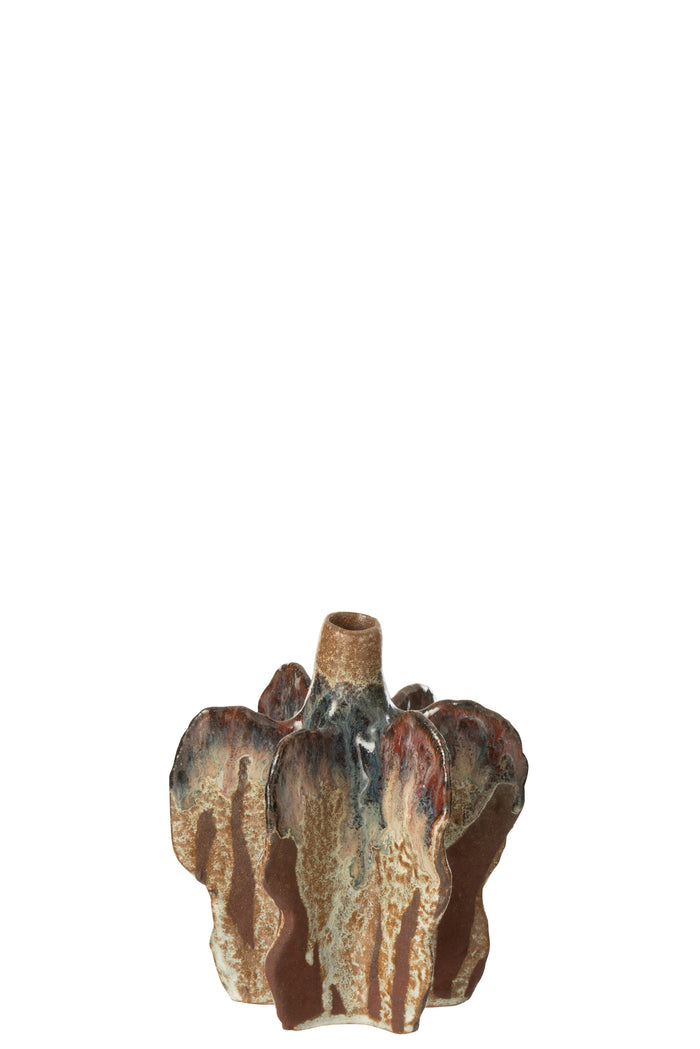 J-Line vaas Naga - keramiek - roest|bruin - small - Ø 12.5 c