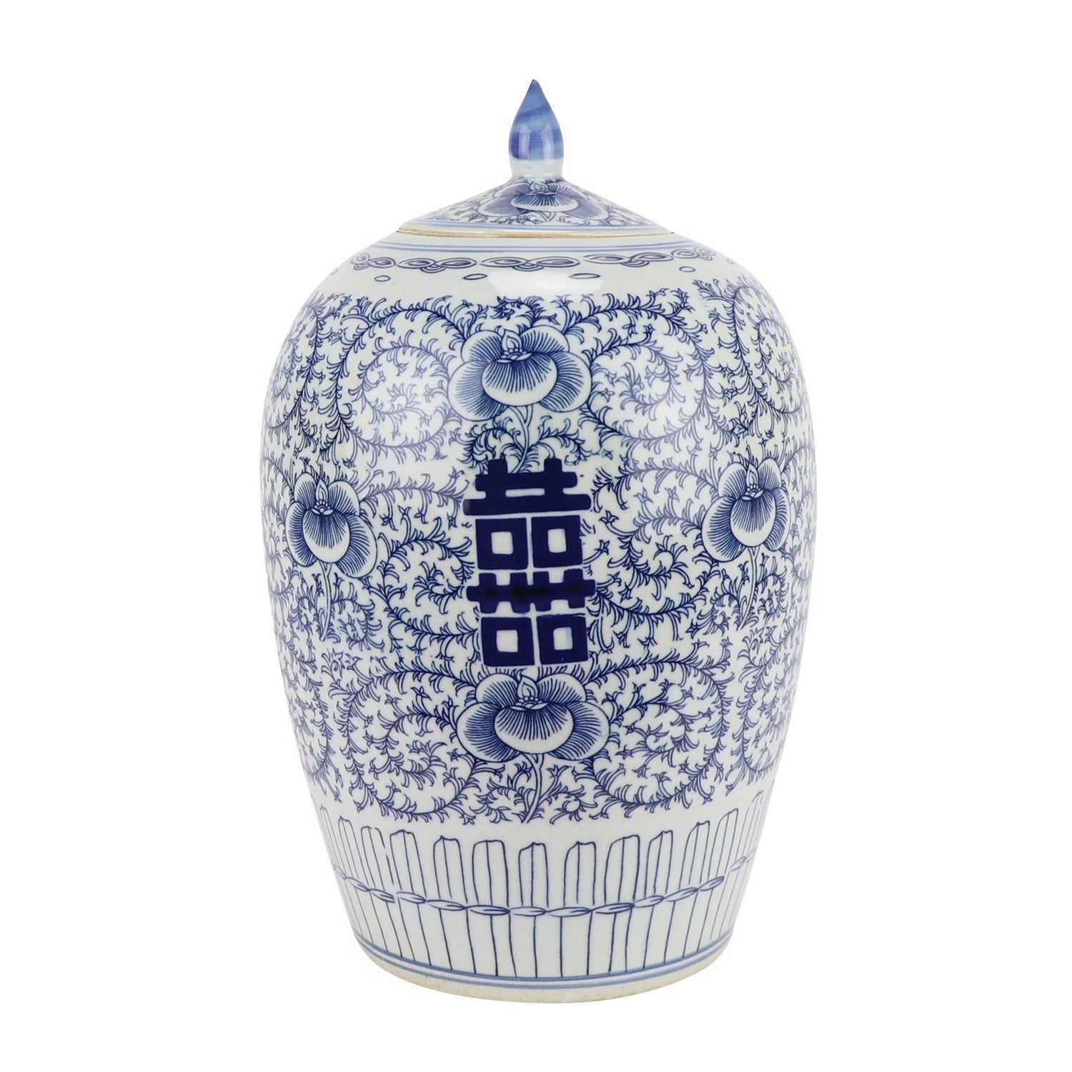 Fine Asianliving Chinese Gemberpot Blauw Wit Dubbele