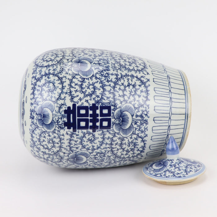 Fine Asianliving Chinese Gemberpot Blauw Wit Dubbele