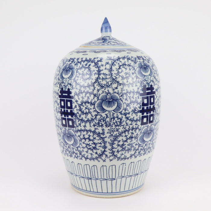 Fine Asianliving Chinese Gemberpot Blauw Wit Dubbele
