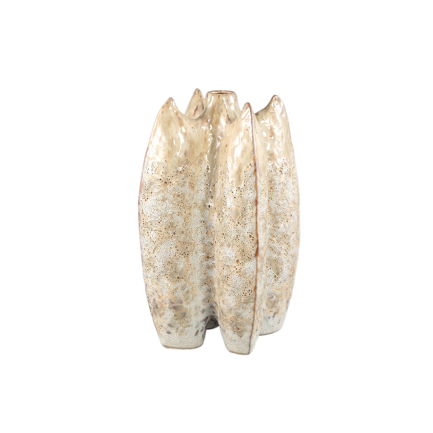 PTMD Shareece Cream Ceramic Shaped Vase Large