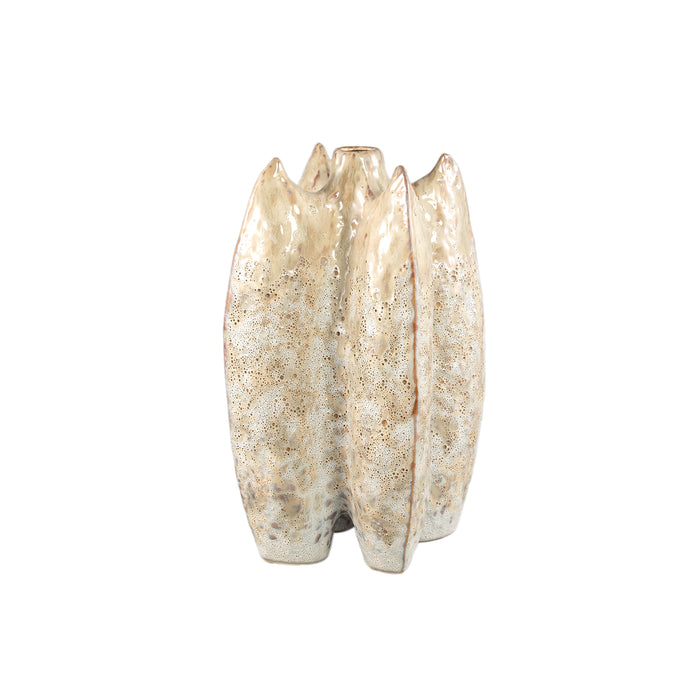 PTMD Shareece Cream Ceramic Shaped Vase Large