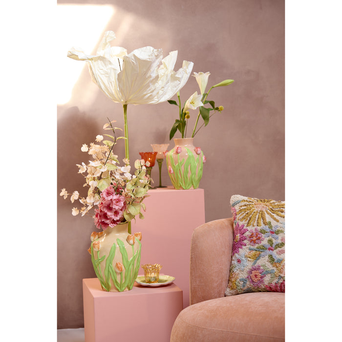 Light&living Vaas deco Ø21,5x26 cm TULIP keramiek licht roze-groen