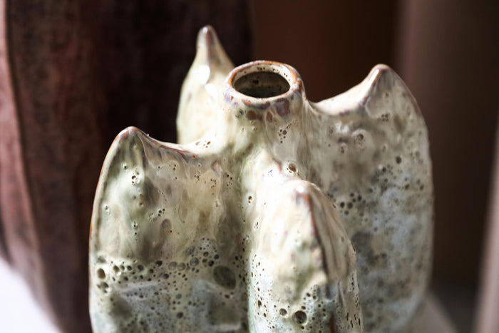 PTMD Shareece Cream Ceramic Shaped Vase Large