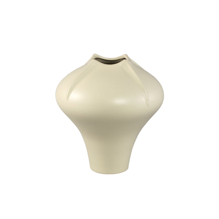 PTMD Ginos Cream Matt Ceramic Organic Bulb Vase L