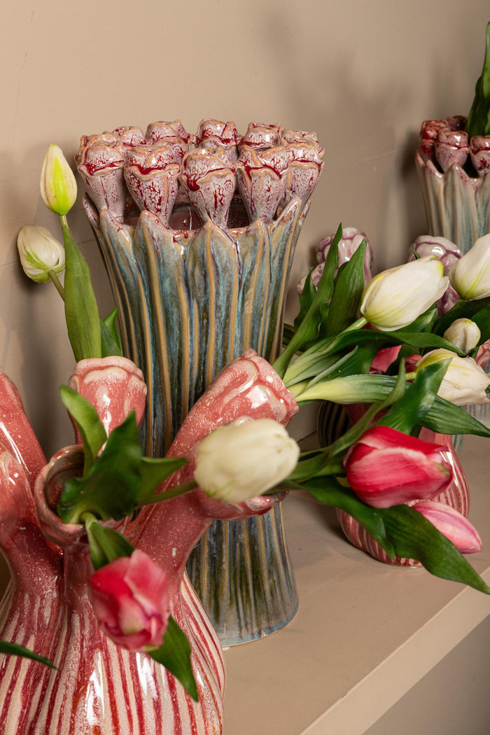 PTMD - Vaas Tulips - Groen - 18.5x18.5x39.5cm