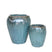 PTMD Nasser Green Round Glazed Ceramic Pot SV2