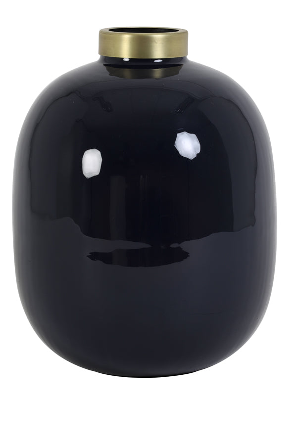 Light&living Vaas deco Ø24x31 cm CHOW donker blauw-antiek brons