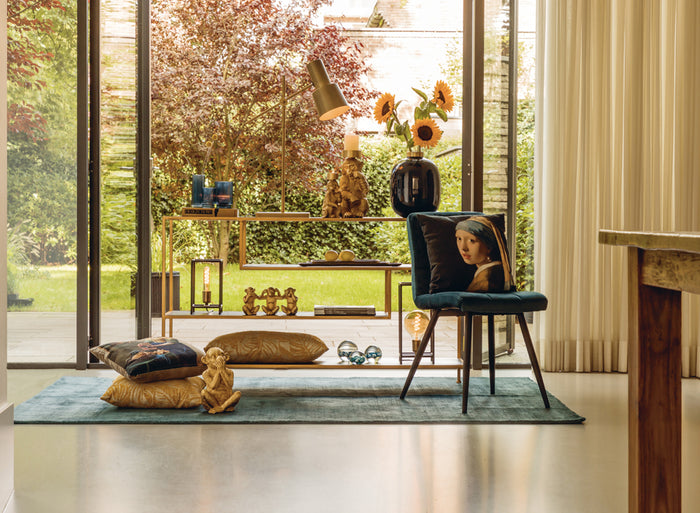 Light&living Vaas deco Ø24x31 cm CHOW donker blauw-antiek brons