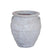 PTMD Athulya White Round Ceramic Jar Pot Rough Finish