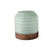 PTMD Yana Green Matte Ribbed Glass Vase Round Low