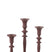 J-line - Set 3 Kaarshouders Klassiek  Aluminium Bruin - 8.5x8.5x23.5cm