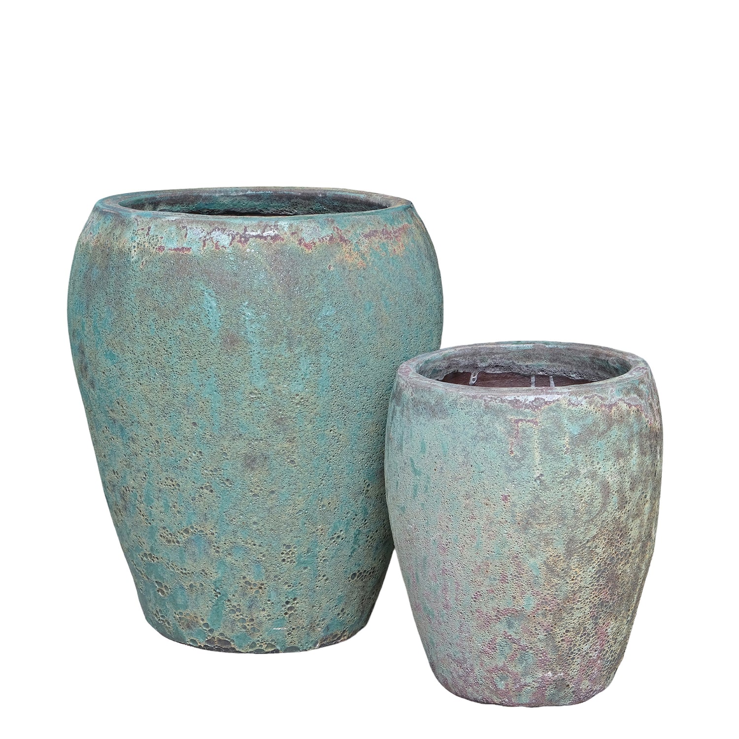 PTMD Nasser White Round Ceramic Pot Rough Finish SV2