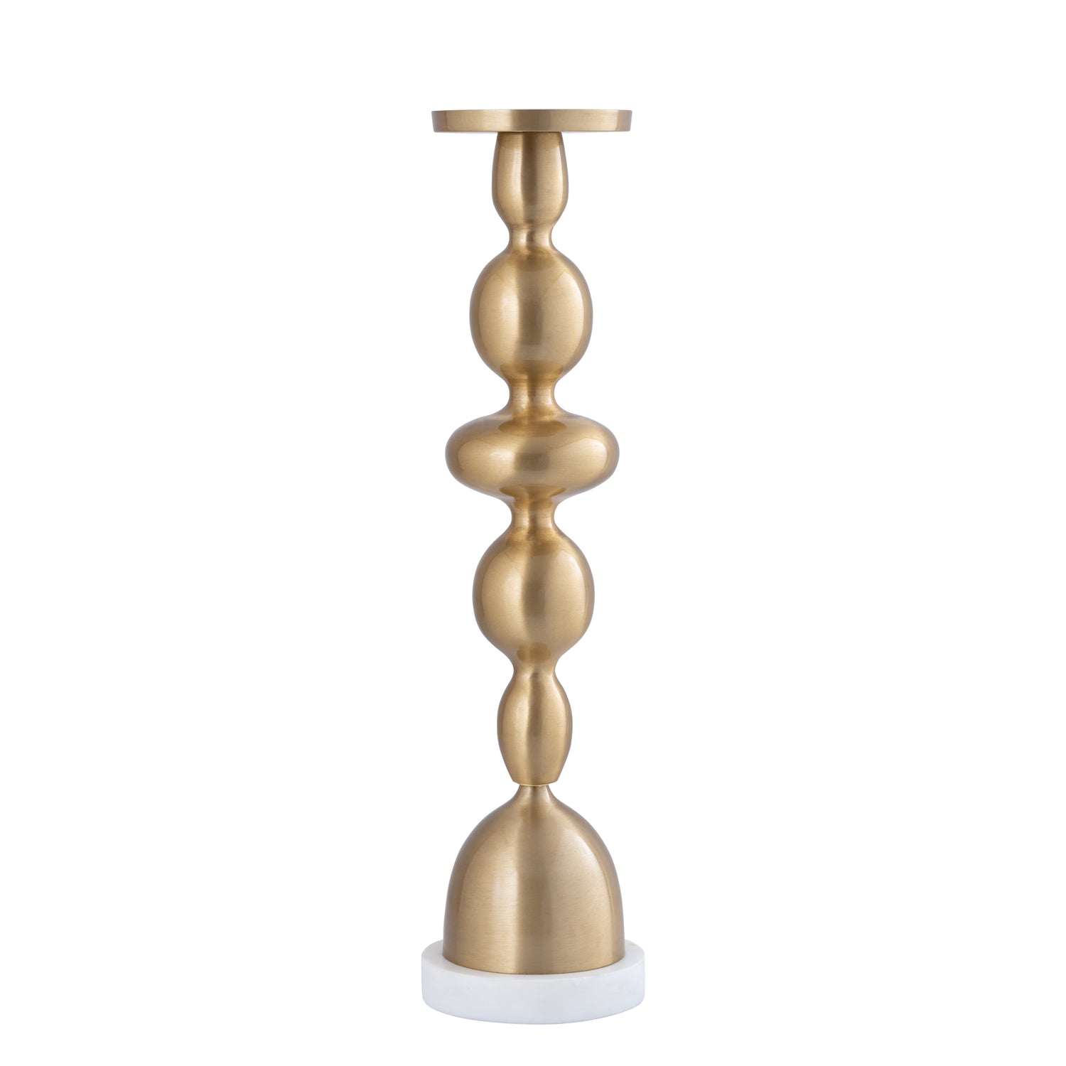 PTMD Gurditt Gold Casted Alu Candleholder Marble Base L