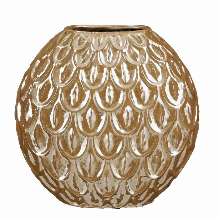 Mica Decorations Vaas Quinn - 34x17x34 cm - Keramiek - Bruin