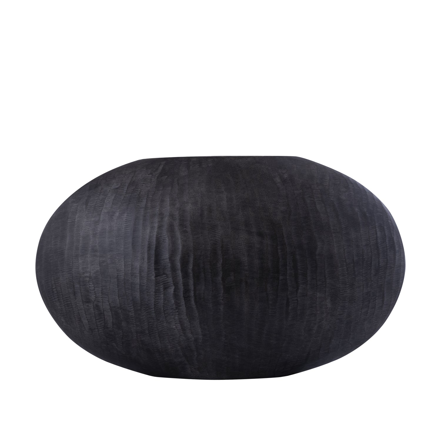 PTMD Jowad Graphite Alu Sheet Pot Ribbed Low Oval L