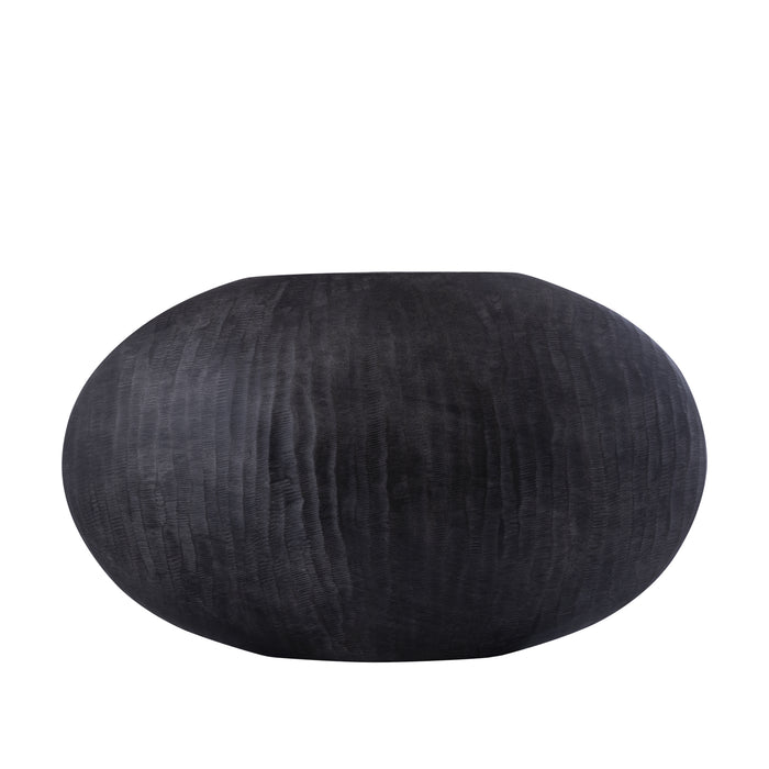 PTMD Jowad Graphite Alu Sheet Pot Ribbed Low Oval L