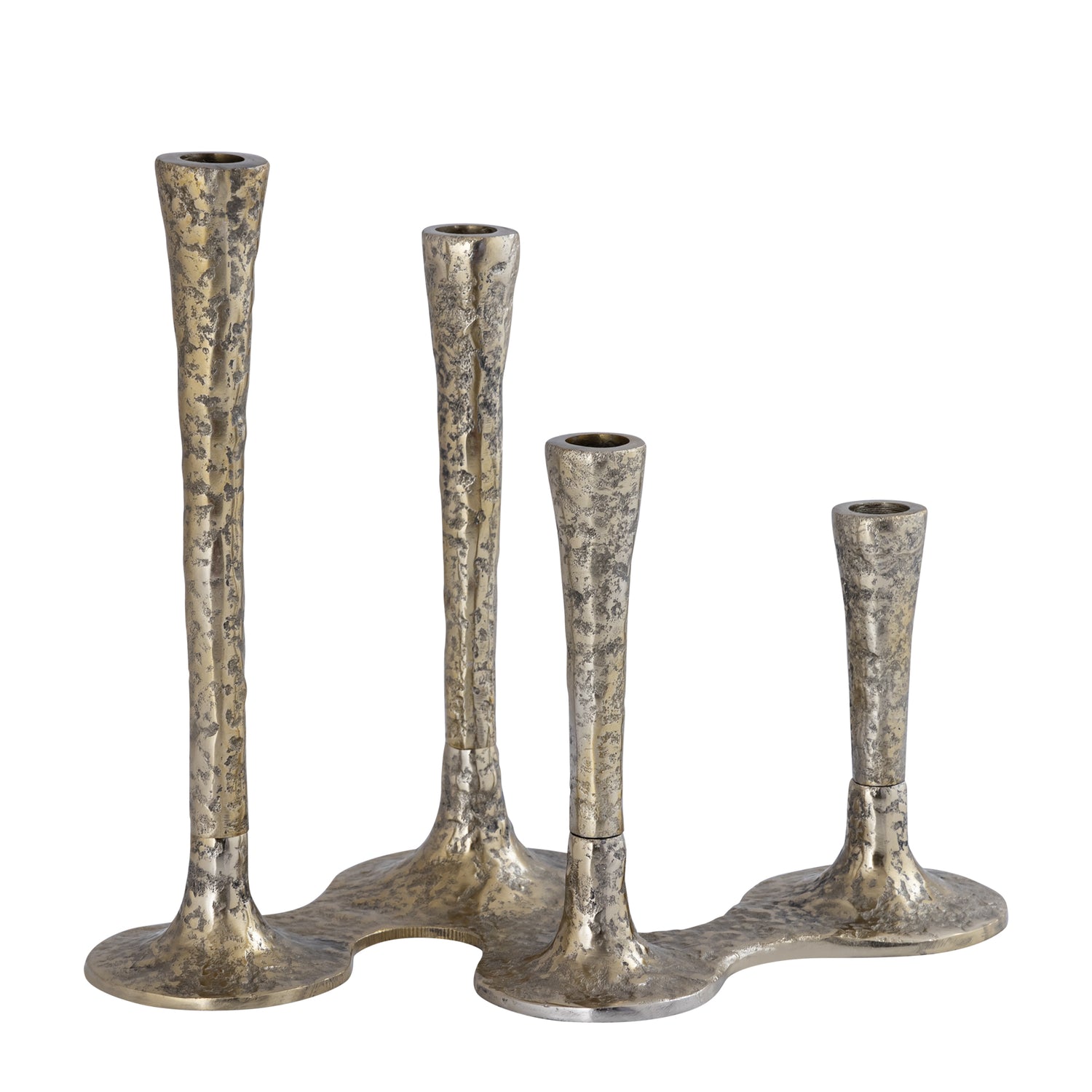 PTMD Lynette Gold Casted Alu Candleholder Rounds Base