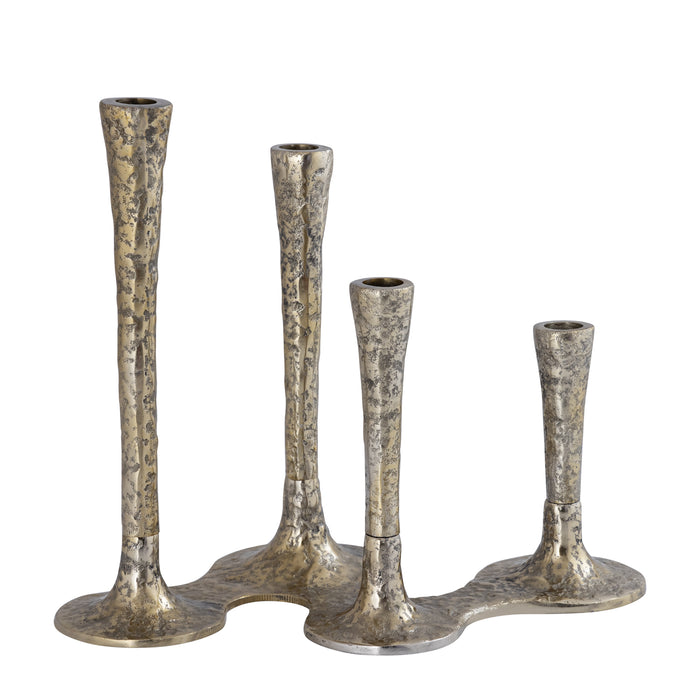 PTMD Lynette Gold Casted Alu Candleholder Rounds Base