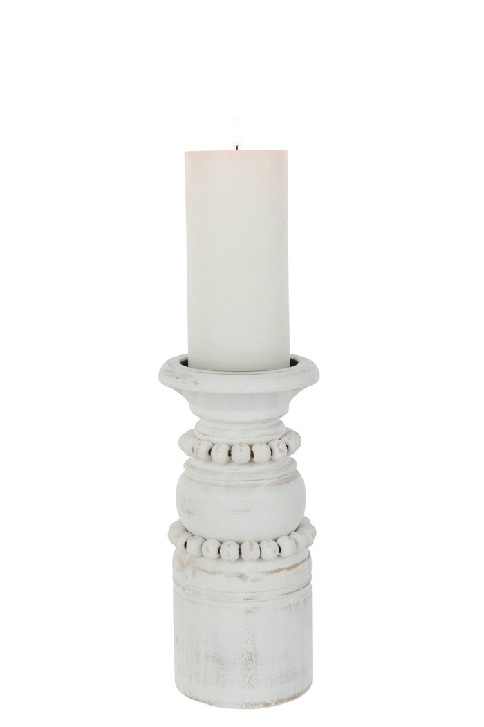 J-line - Kaarshouder Pila Den|metaal Wit Large - 11.3x11.3x23cm