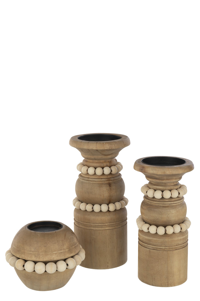 J-line - Kaarshouder Pila Den|metaal Natuur Large - 11.3x11.3x23cm