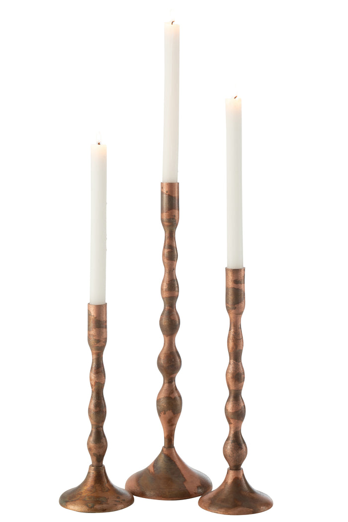 J-line - Kaarshouder Sha Metaal Koper Large - 13x13x41.5cm