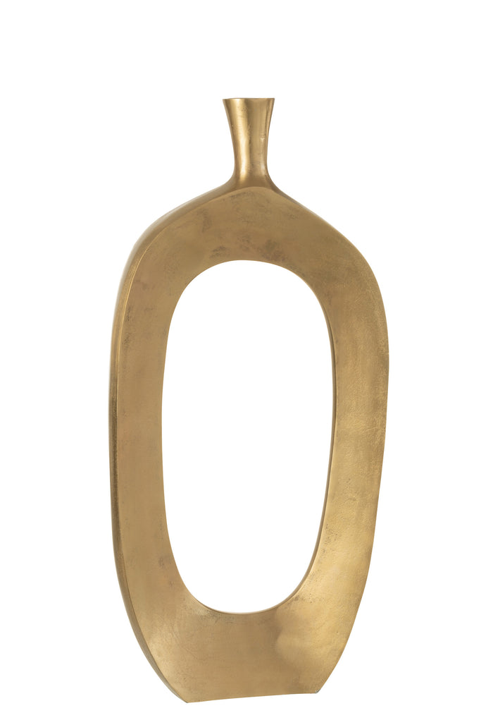 J-Line vaas Nina - aluminium - goud - large - 75 cm hoog