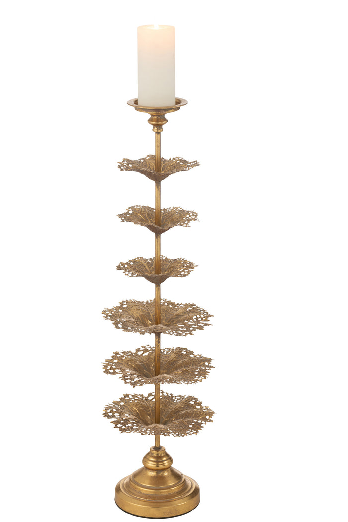 J-line - Kaarshouder Boom Metaal Goud Large - 22.5x22.5x79.5cm