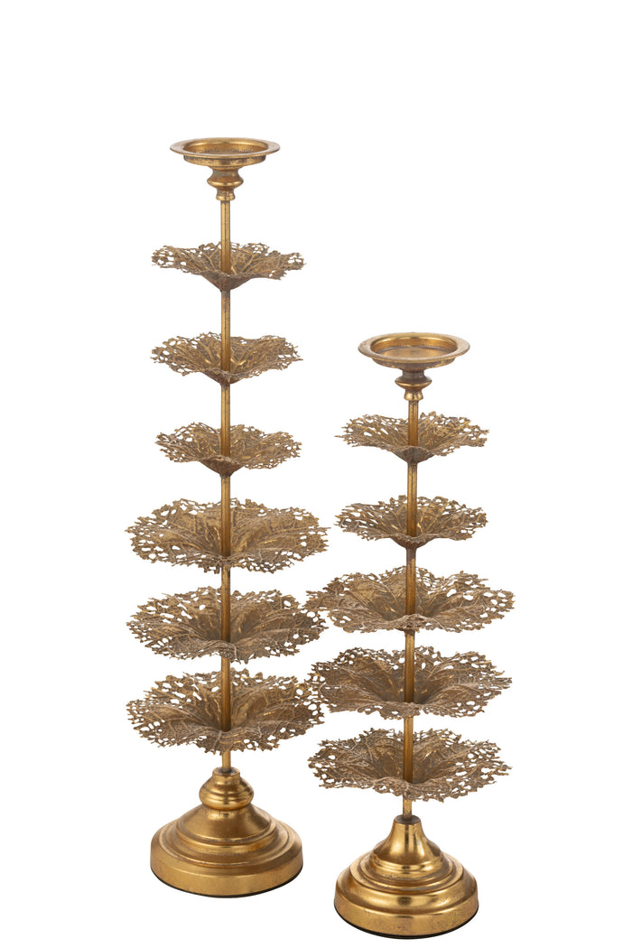 J-line - Kaarshouder Boom Metaal Goud Large - 22.5x22.5x79.5cm