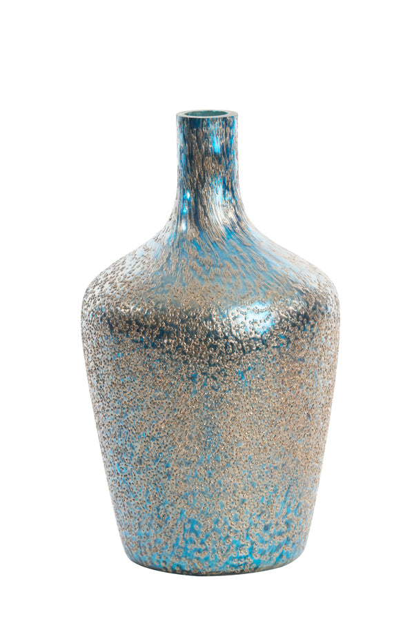 Light & Living Light&living Vaas Ø20x40 cm MOLUSI glas blauw-goud