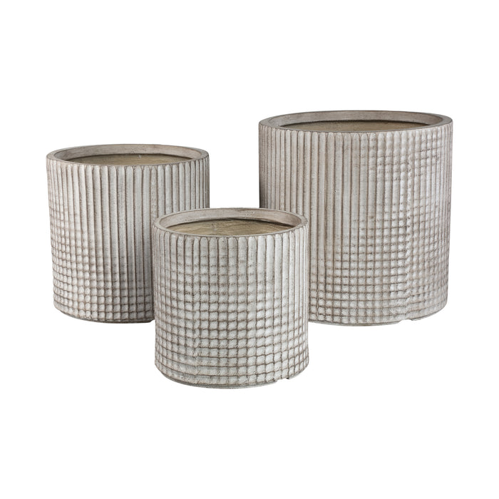 PTMD Paizlie Beige Round Magnesium Pot Line Pattern SV3