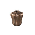 PTMD Hamish Bronze Ceramic Round Wavy Shaped Vase S