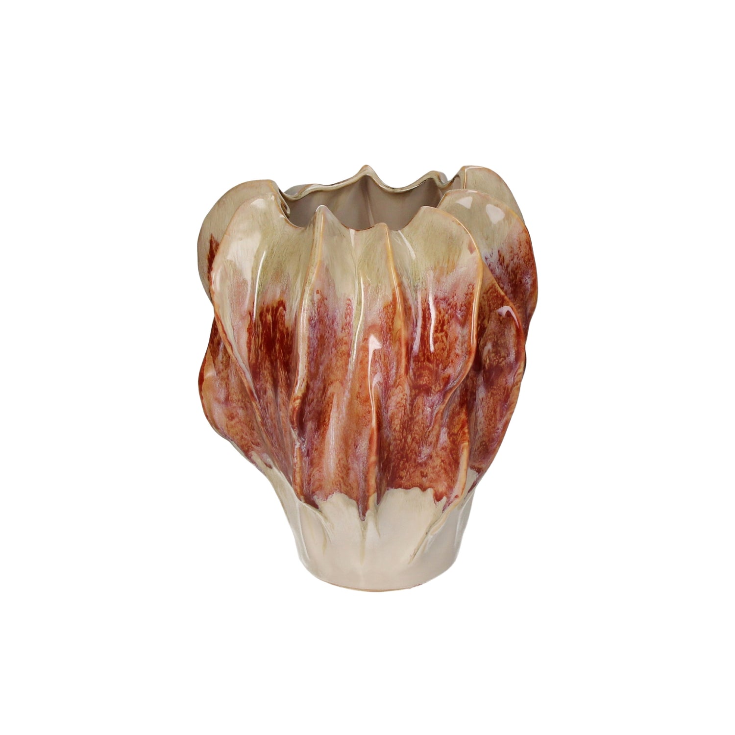 HD Collection Vaas Monaliet - Beige|Rood - Keramiek